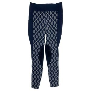 Horze Women's Navy Diamond Print Riding Breeches‎ Pockets Size 24